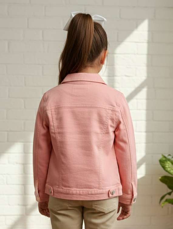 girls collared long sleeve denim jacket - 22335698 -  Standard Image - 3