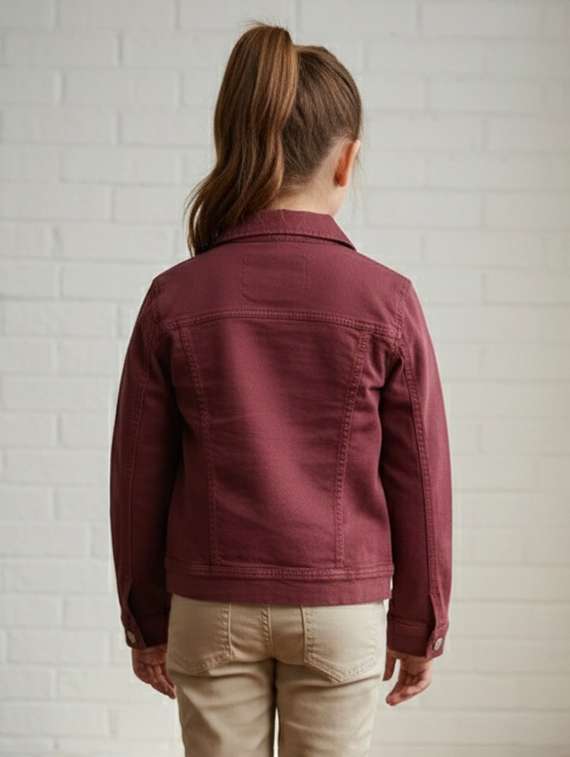 girls collared long sleeve denim jacket - 22335701 -  Standard Image - 3