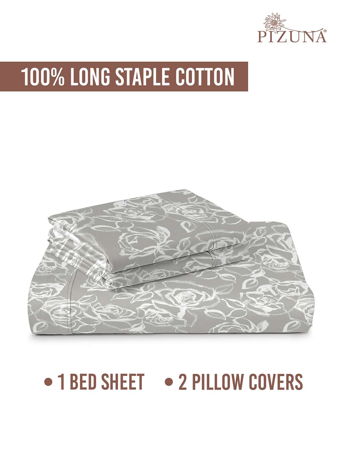 pizuna cotton 400 tc printed bedsheet superking with 2 pillow covers - 22335708 -  Standard Image - 3