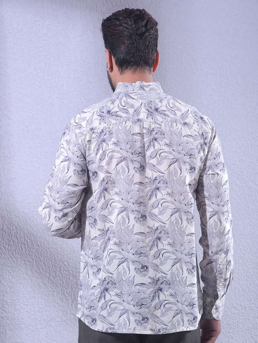 men floral mandarin neck short kurta - 22335716 -  Standard Image - 3