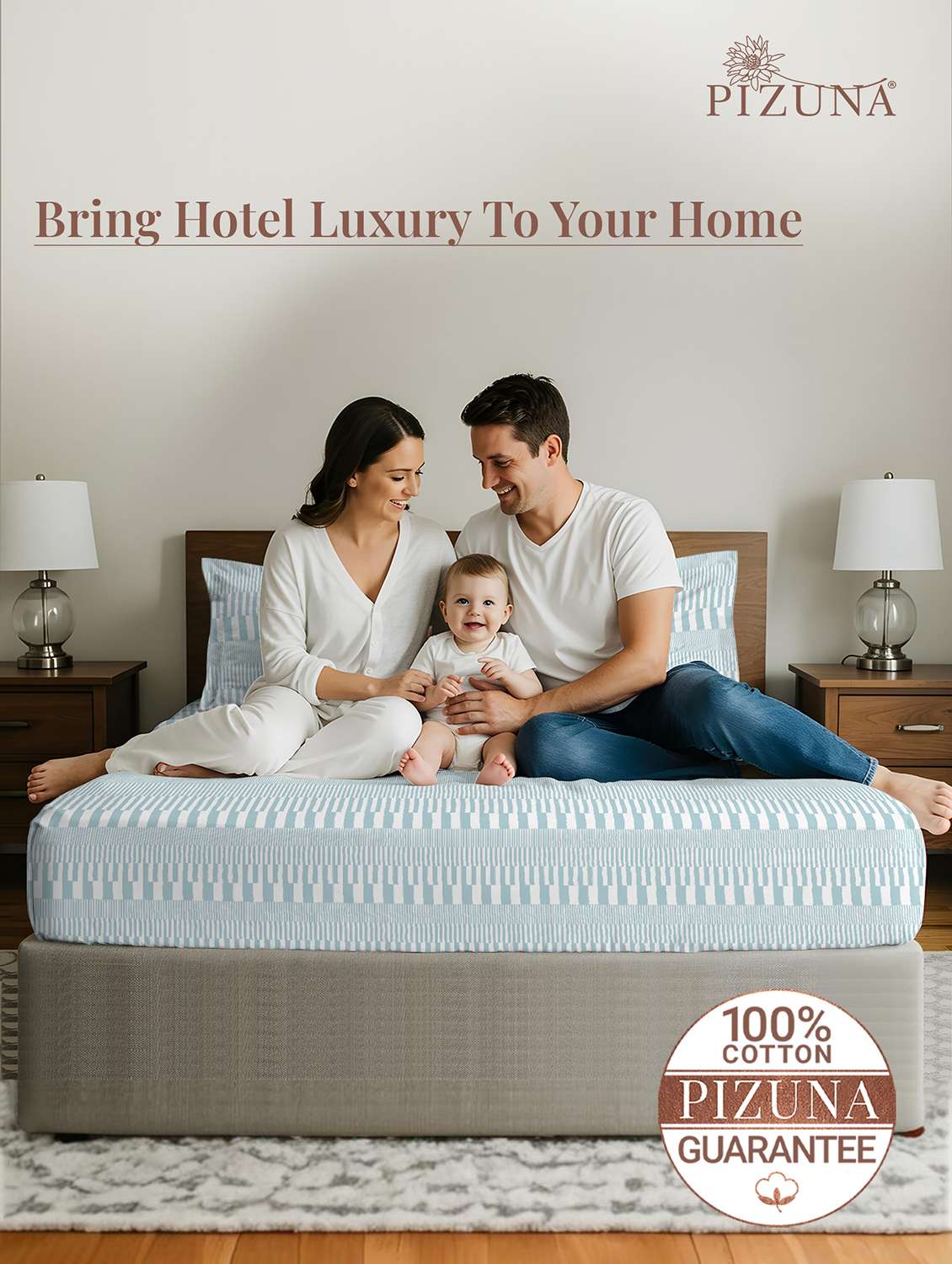 pizuna cotton 400 tc printed bedsheet superking with 2 pillow covers - 22335726 -  Standard Image - 3