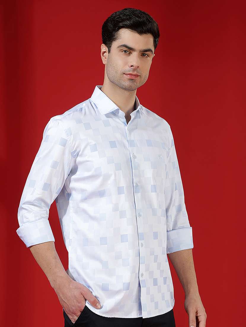 men printed long sleeve slim fit casual shirt - 22335742 -  Standard Image - 3