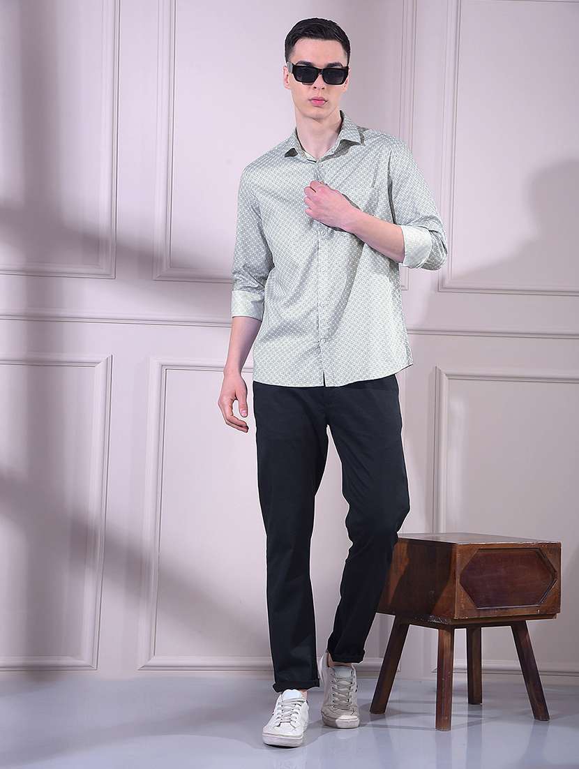 men printed long sleeve slim fit casual shirt - 22335749 -  Standard Image - 5