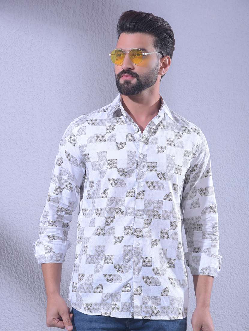 men striped long sleeve slim fit casual shirt