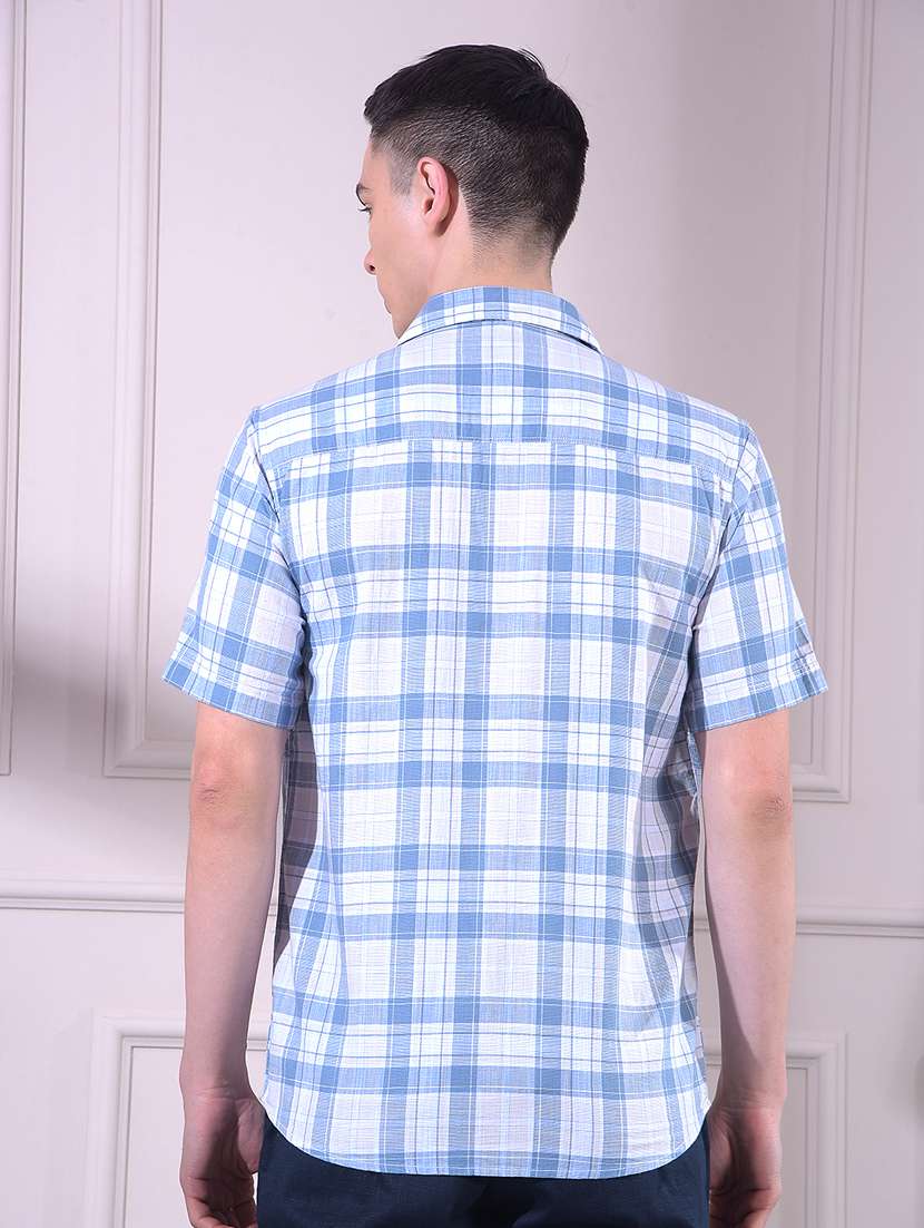 men checkered short sleeve slim fit casual shirt - 22335834 -  Standard Image - 3