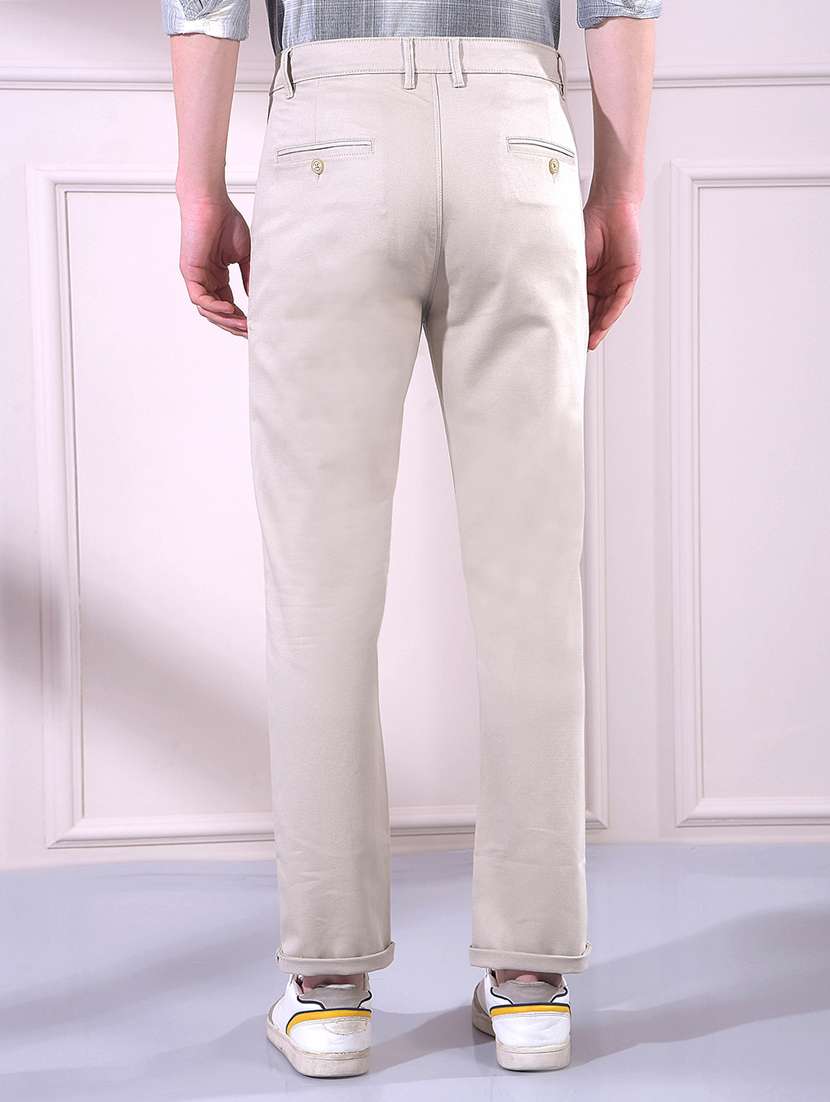 Men Solid Mid Rise Chinos Casual Trouser - 22335891 -  Standard Image - 3