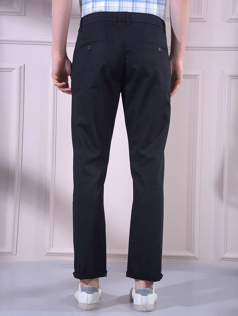 men solid mid rise chinos casual trouser - 22335899 -  Standard Image - 3