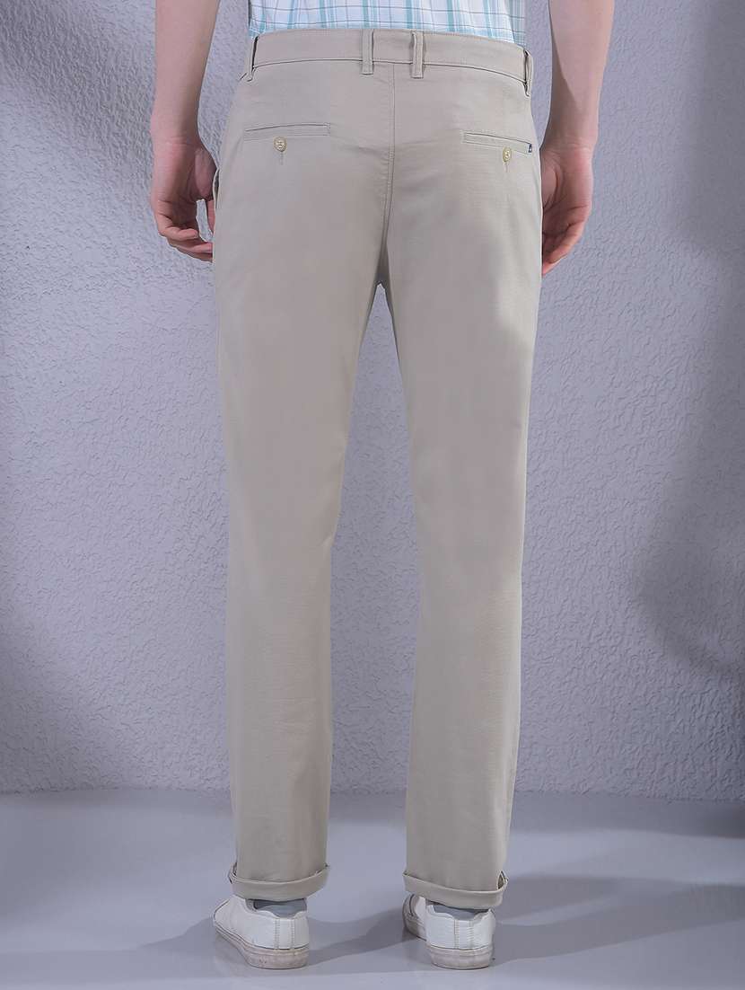 Men Solid Mid Rise Chinos Casual Trouser - 22335901 -  Standard Image - 3