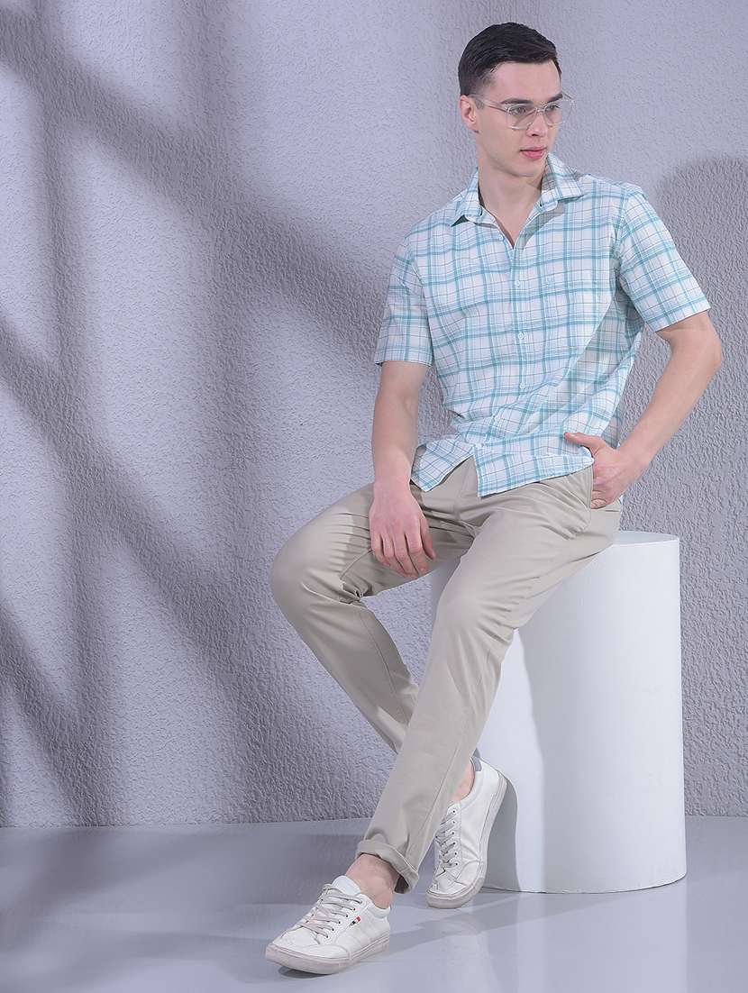 Men Solid Mid Rise Chinos Casual Trouser - 22335901 -  Standard Image - 5