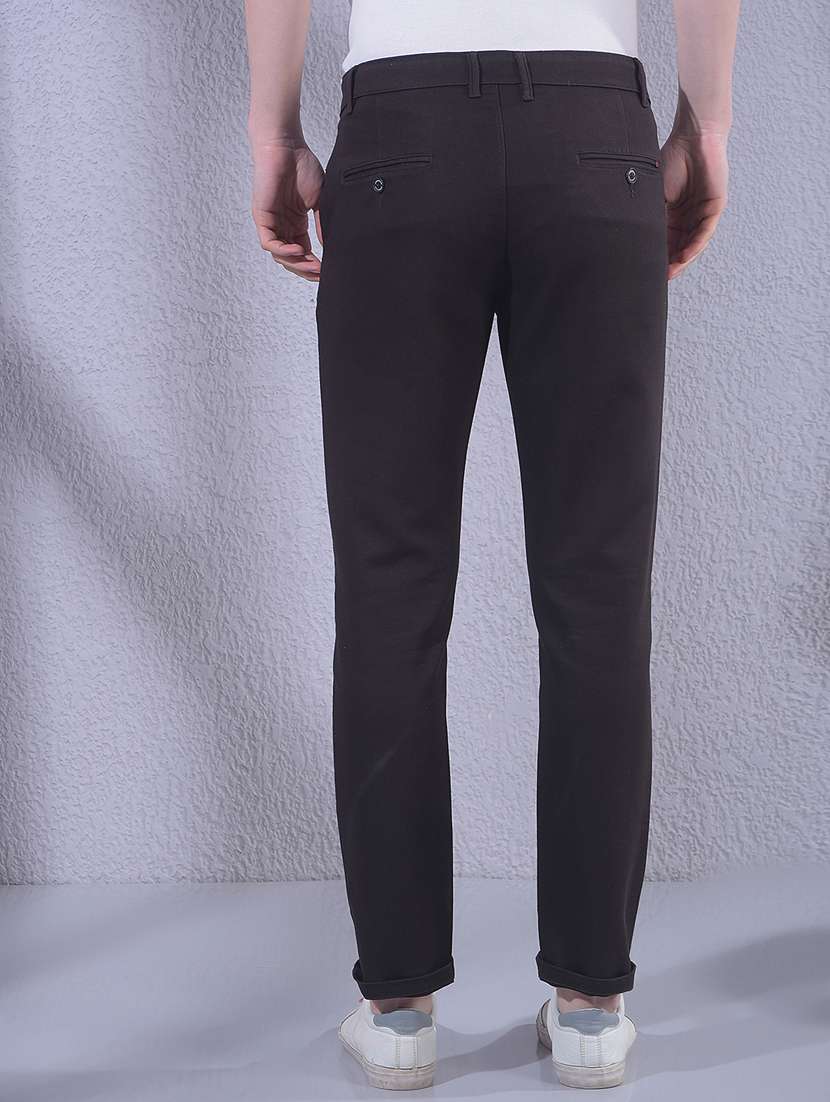 Men Solid Mid Rise Chinos Casual Trouser - 22335915 -  Standard Image - 3
