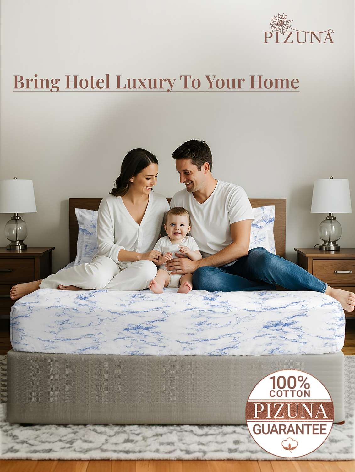 pizuna cotton 400 tc printed bedsheet superking with 2 pillow covers - 22335937 -  Standard Image - 3