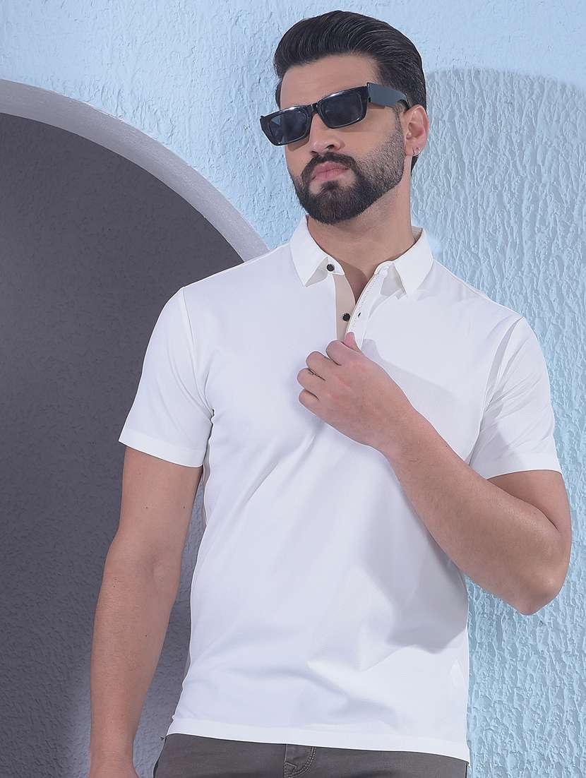 men solid short sleeve regular fit polo t-shirt