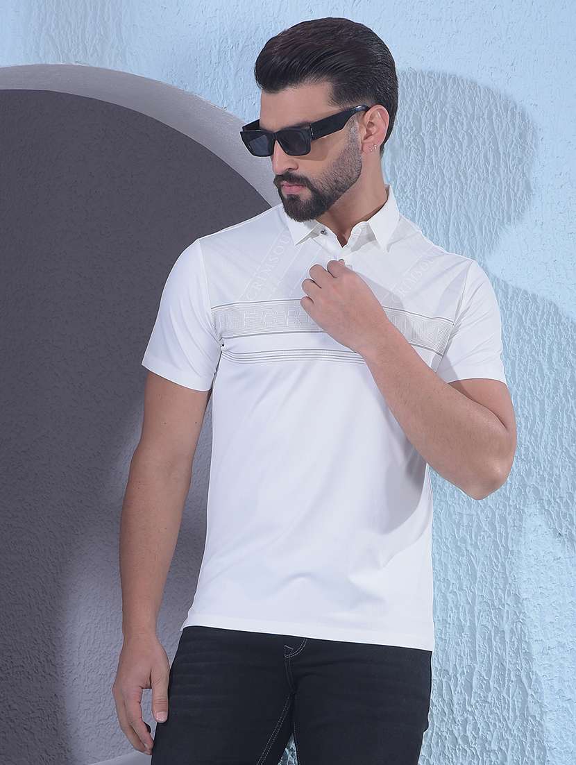 men typographic short sleeve slim fit polo t-shirt