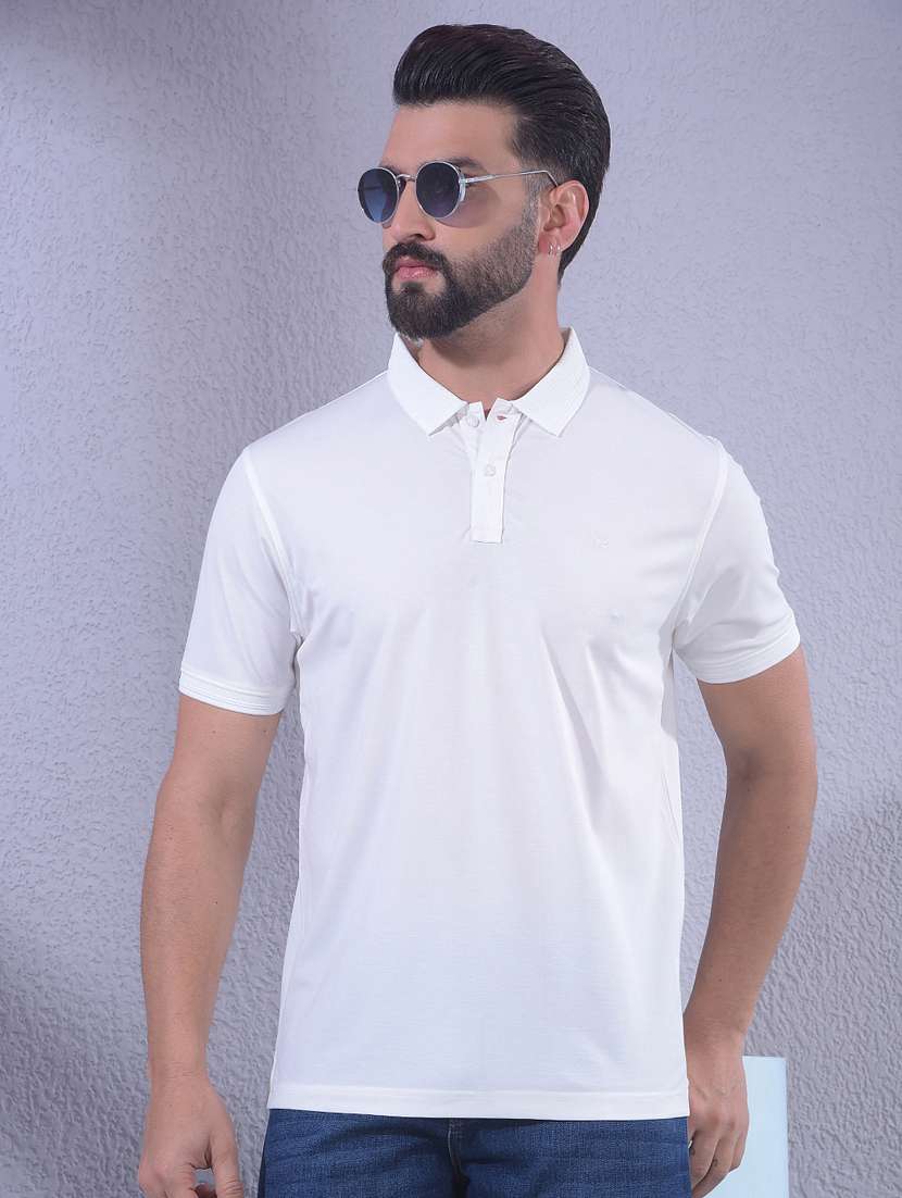 men solid short sleeve regular fit polo t-shirt