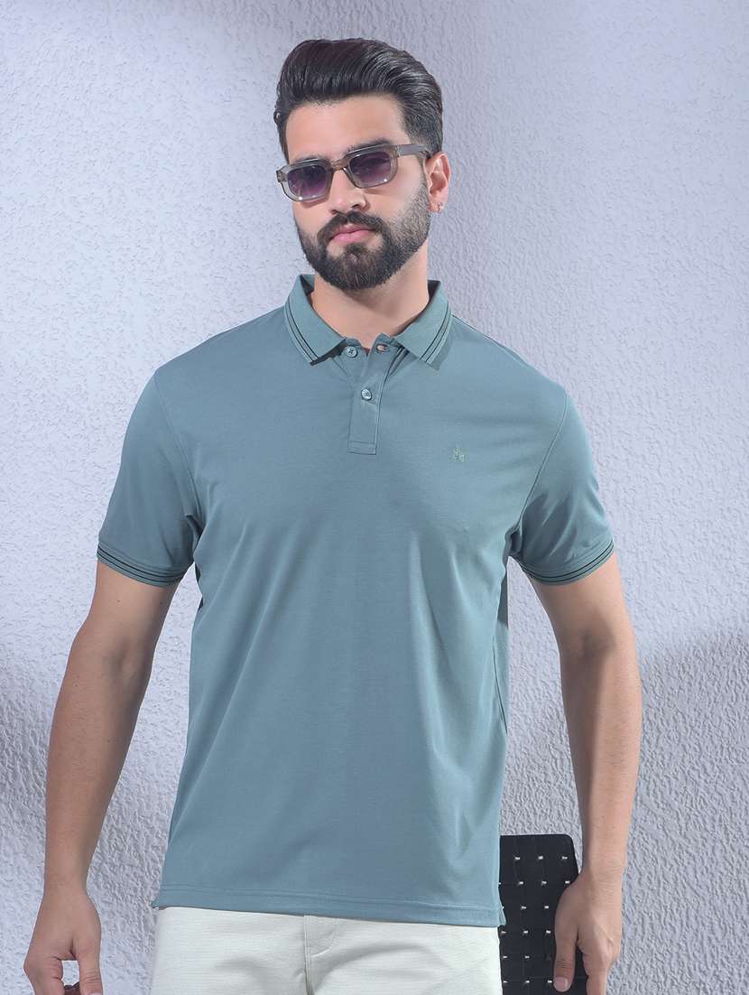 men solid short sleeve regular fit polo t-shirt