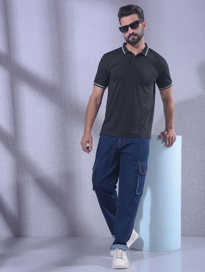 men solid short sleeve regular fit polo t-shirt - 22335971 -  Standard Image - 5