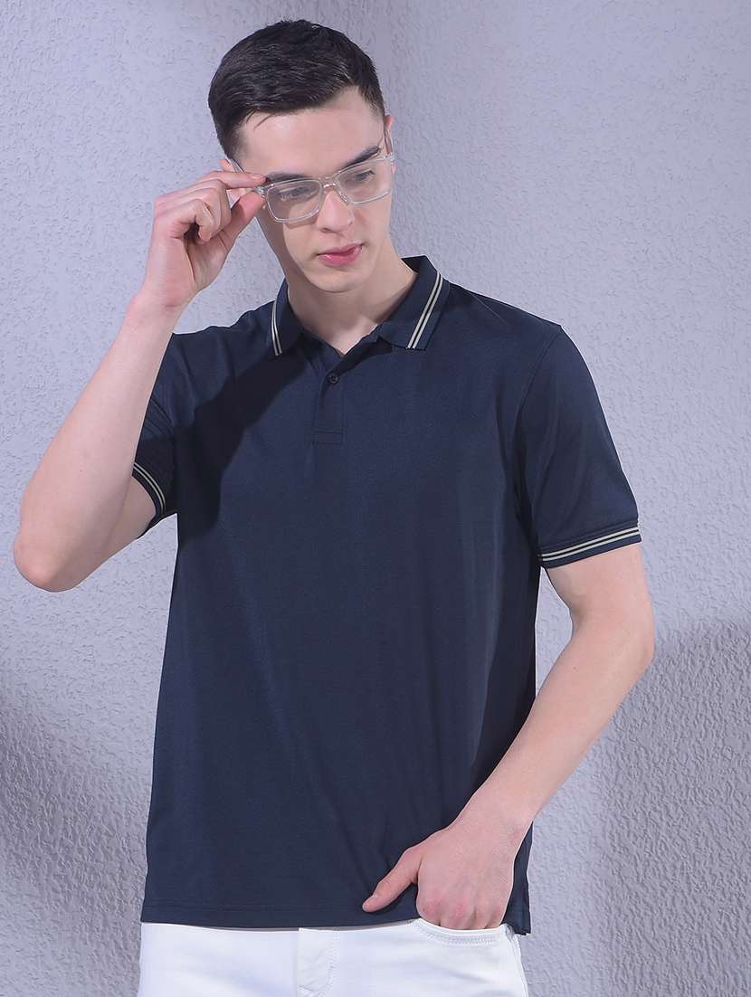 men solid short sleeve regular fit polo t-shirt