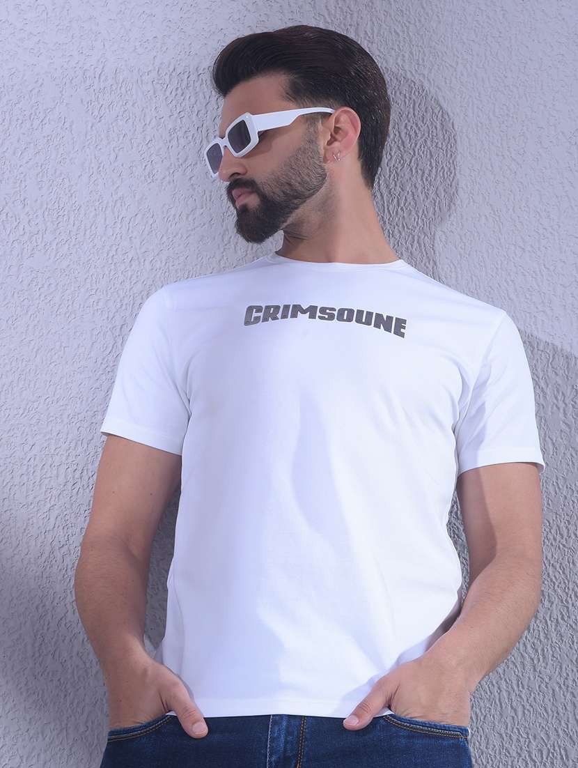 men typographic short sleeve slim fit t-shirt