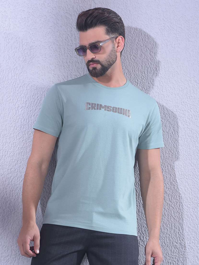 men typographic short sleeve slim fit t-shirt