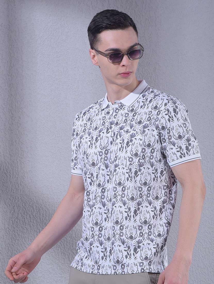 men floral short sleeve regular fit polo t-shirt