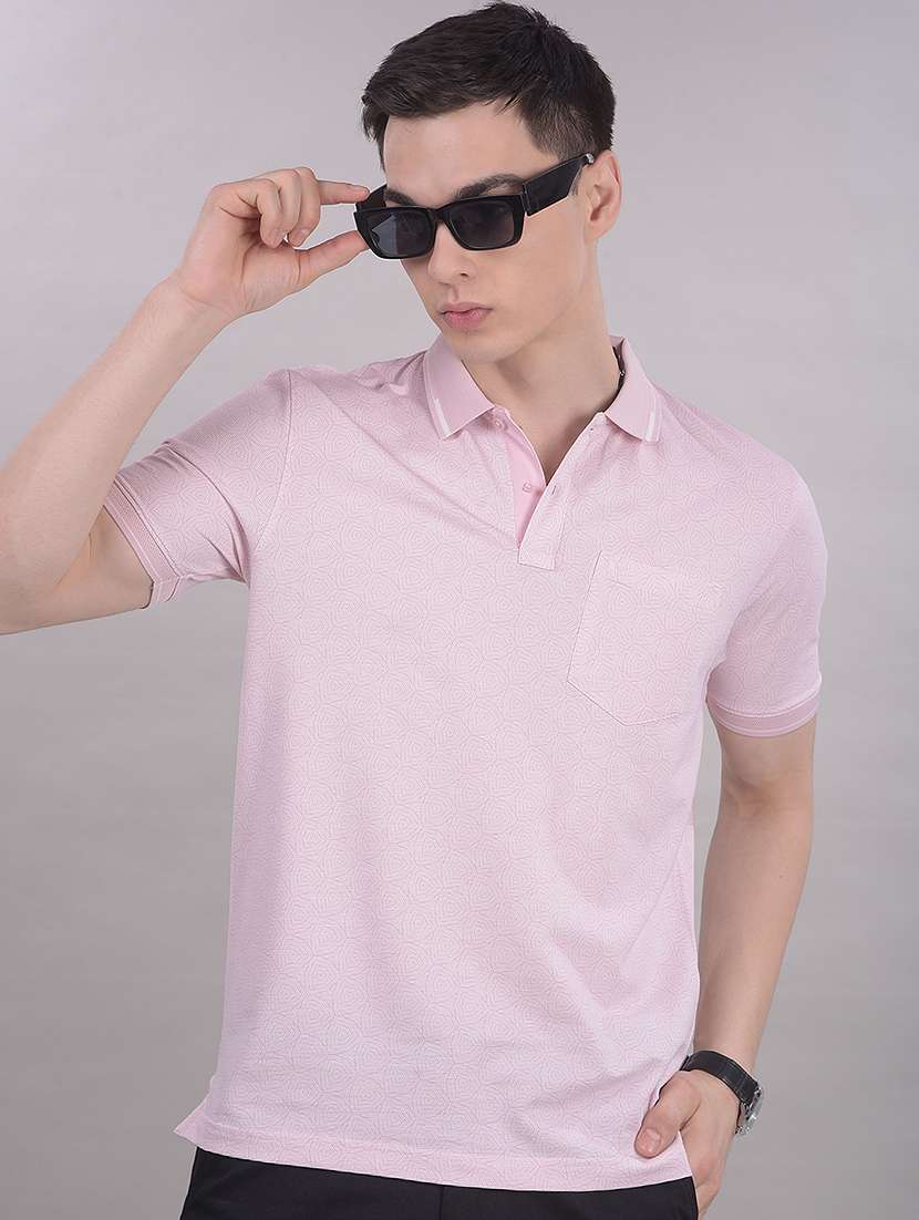 men printed short sleeve regular fit polo t-shirt