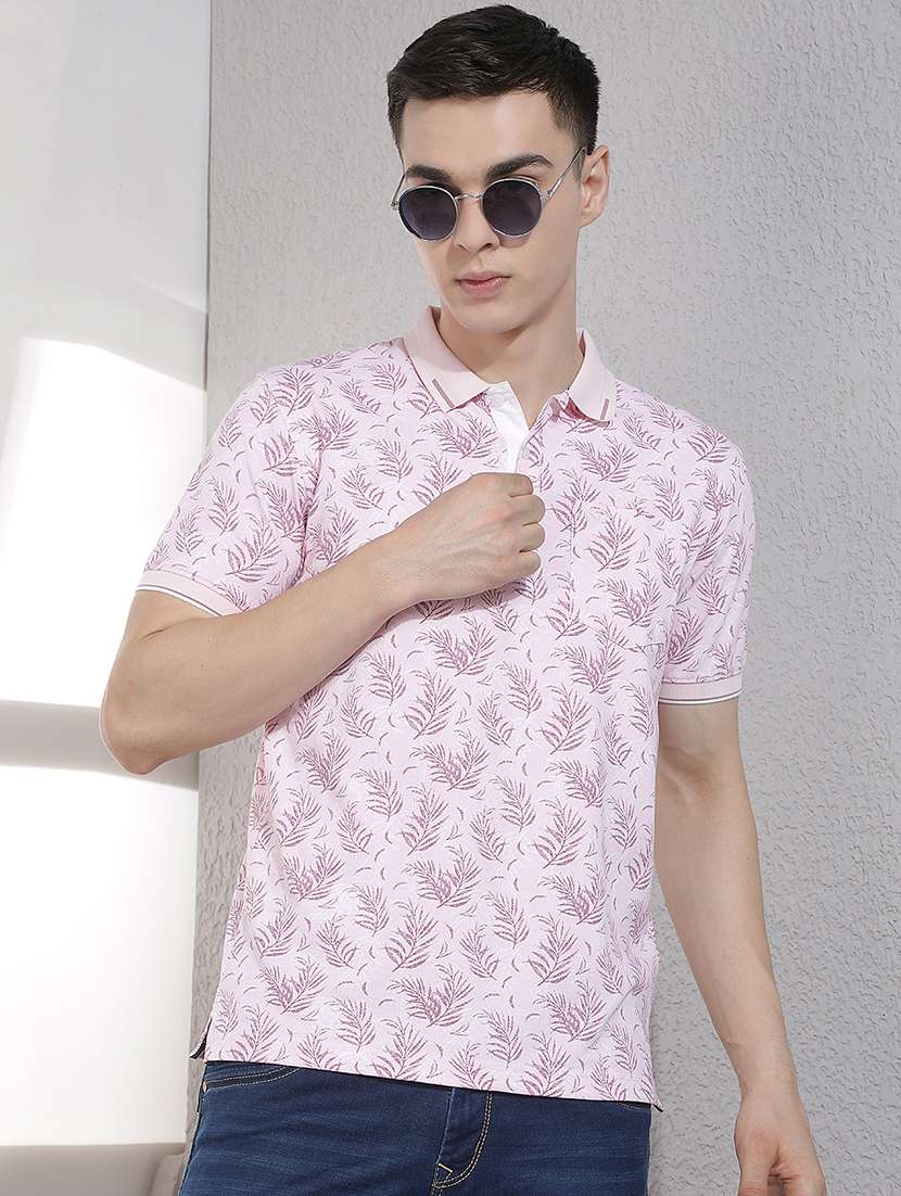 men printed short sleeve regular fit polo t-shirt