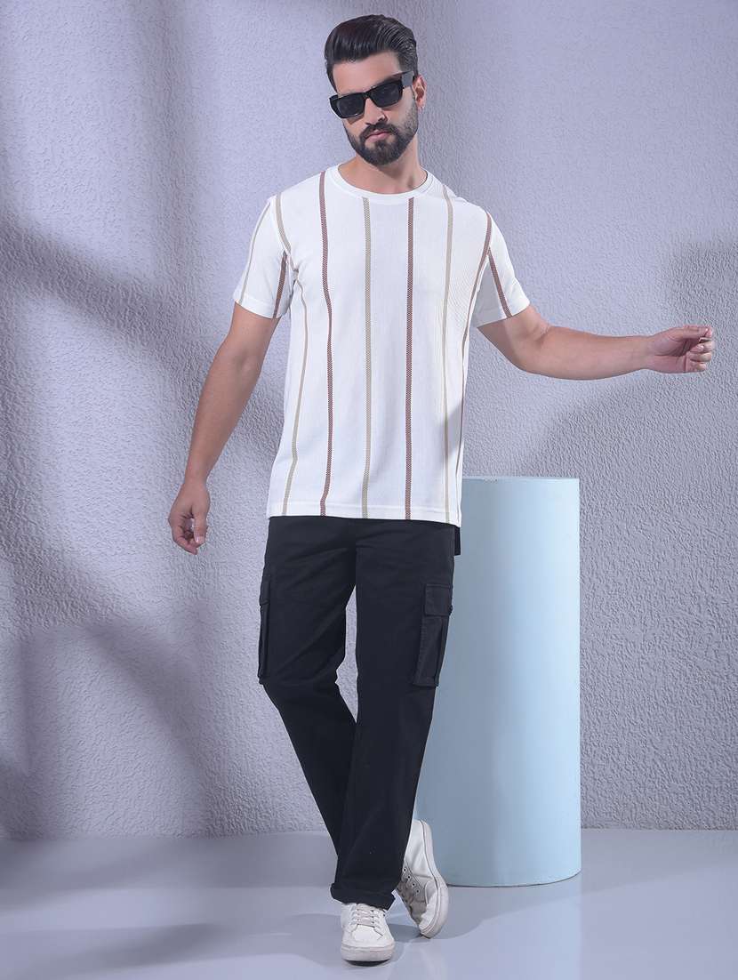 men striped short sleeve slim fit t-shirt - 22336025 -  Standard Image - 3
