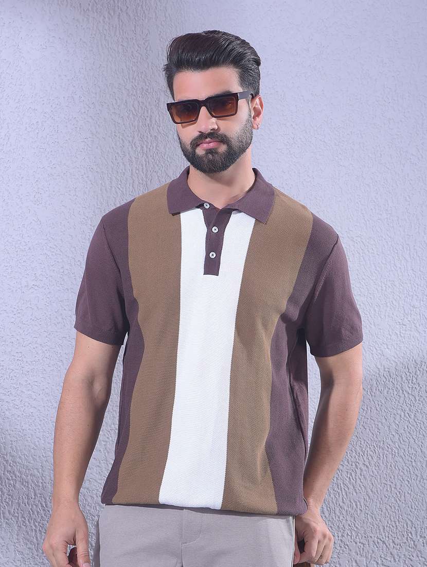 men color block short sleeve regular fit polo t-shirt