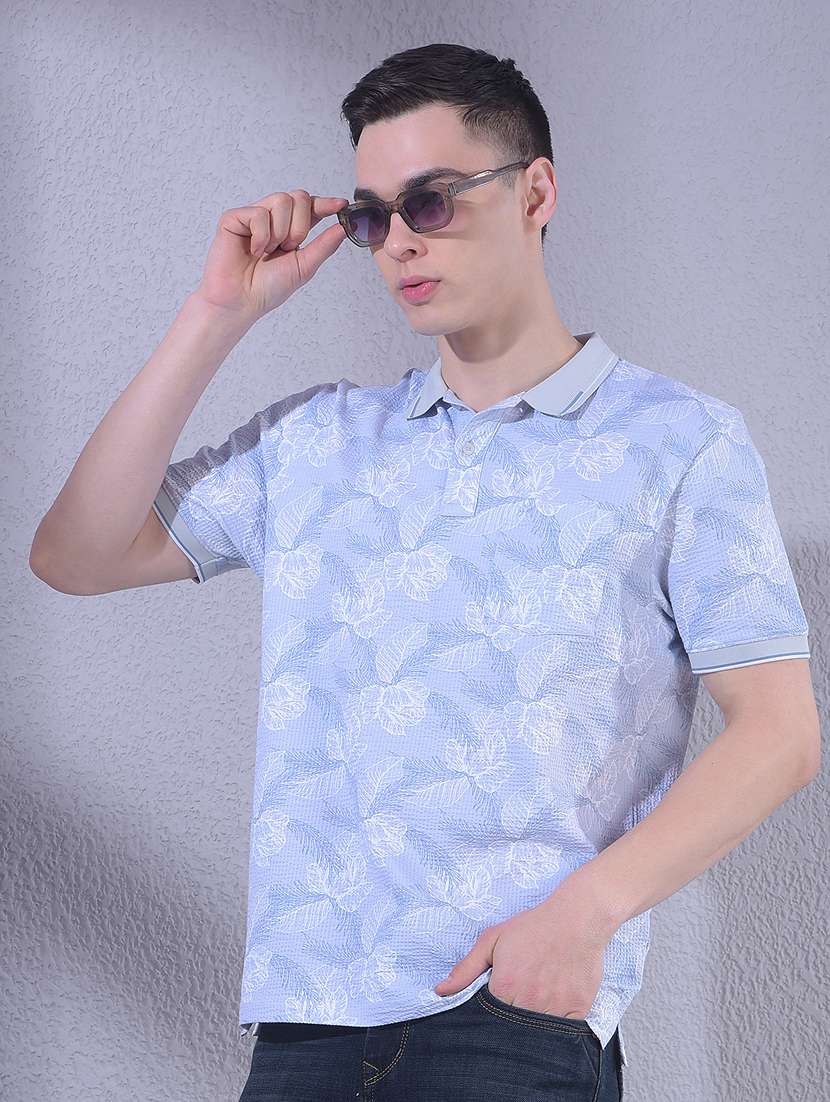 men printed short sleeve regular fit polo t-shirt