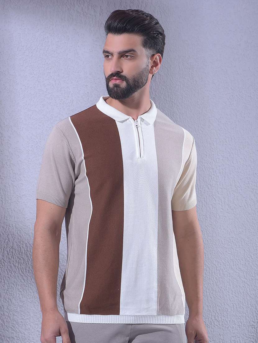 men color block short sleeve regular fit polo t-shirt