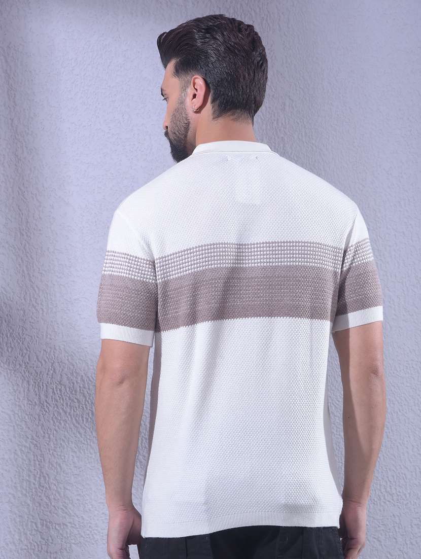 Men Striped Short Sleeve Regular Fit Polo T-shirt - 22336085 -  Standard Image - 3