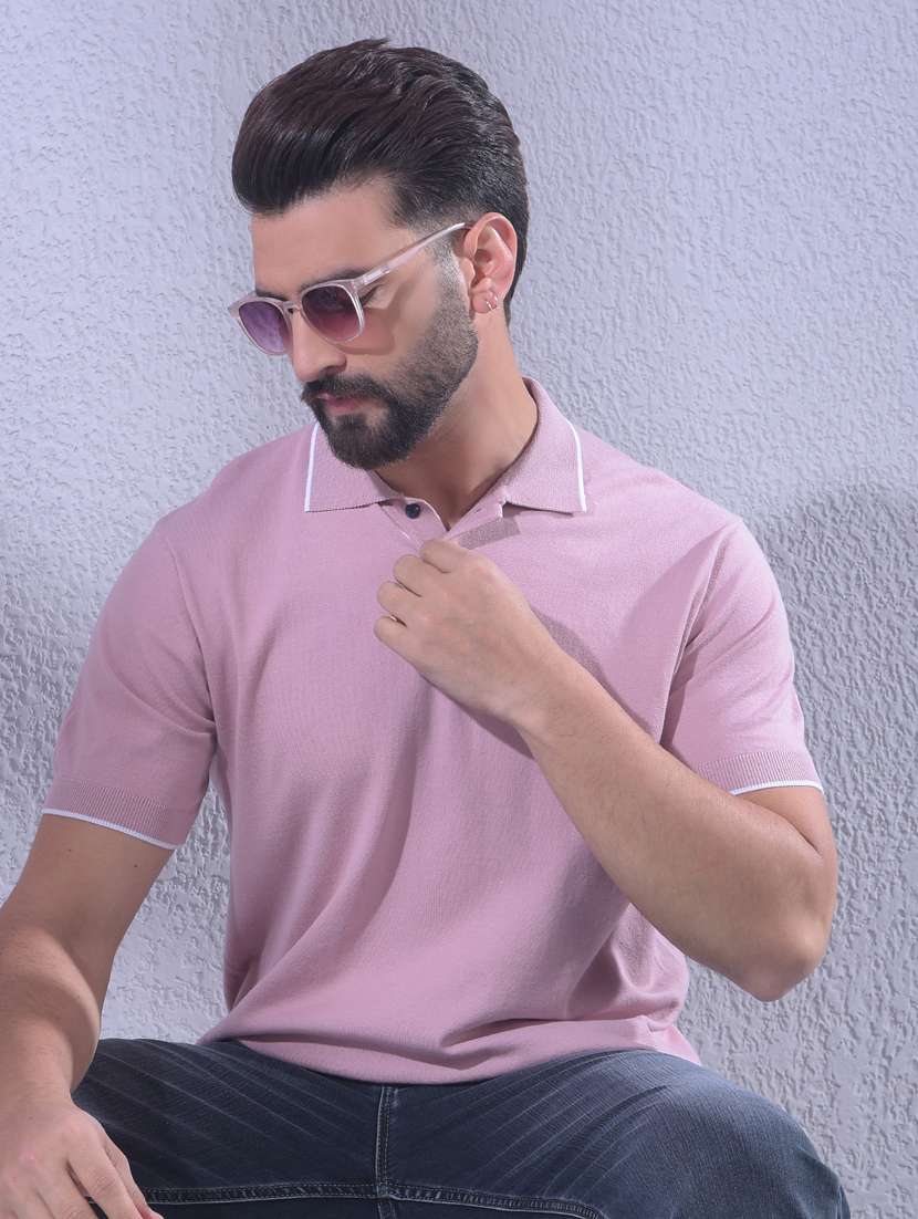 men solid short sleeve slim fit polo t-shirt