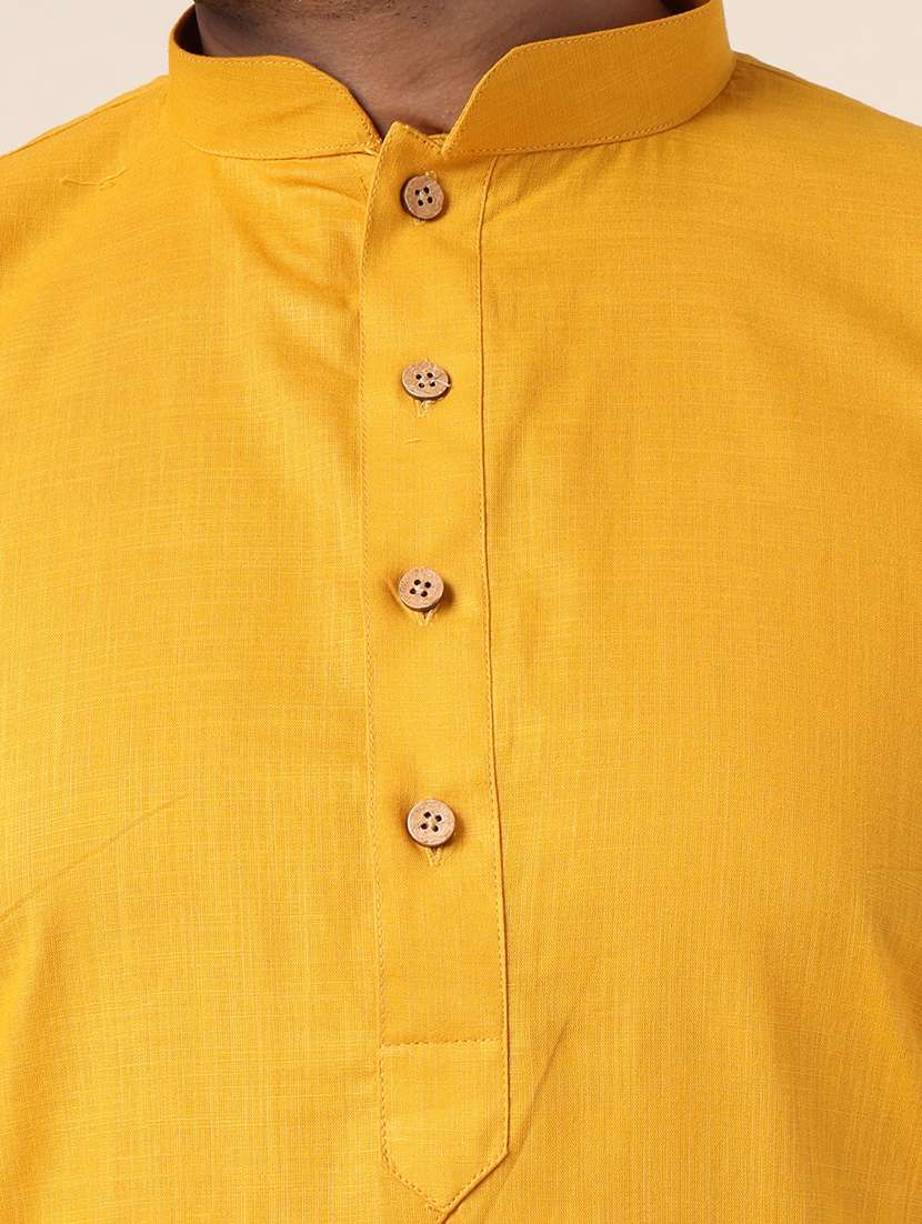 men solid mandarin neck kurta churidar ethnic wear set - 22336124 -  Standard Image - 5