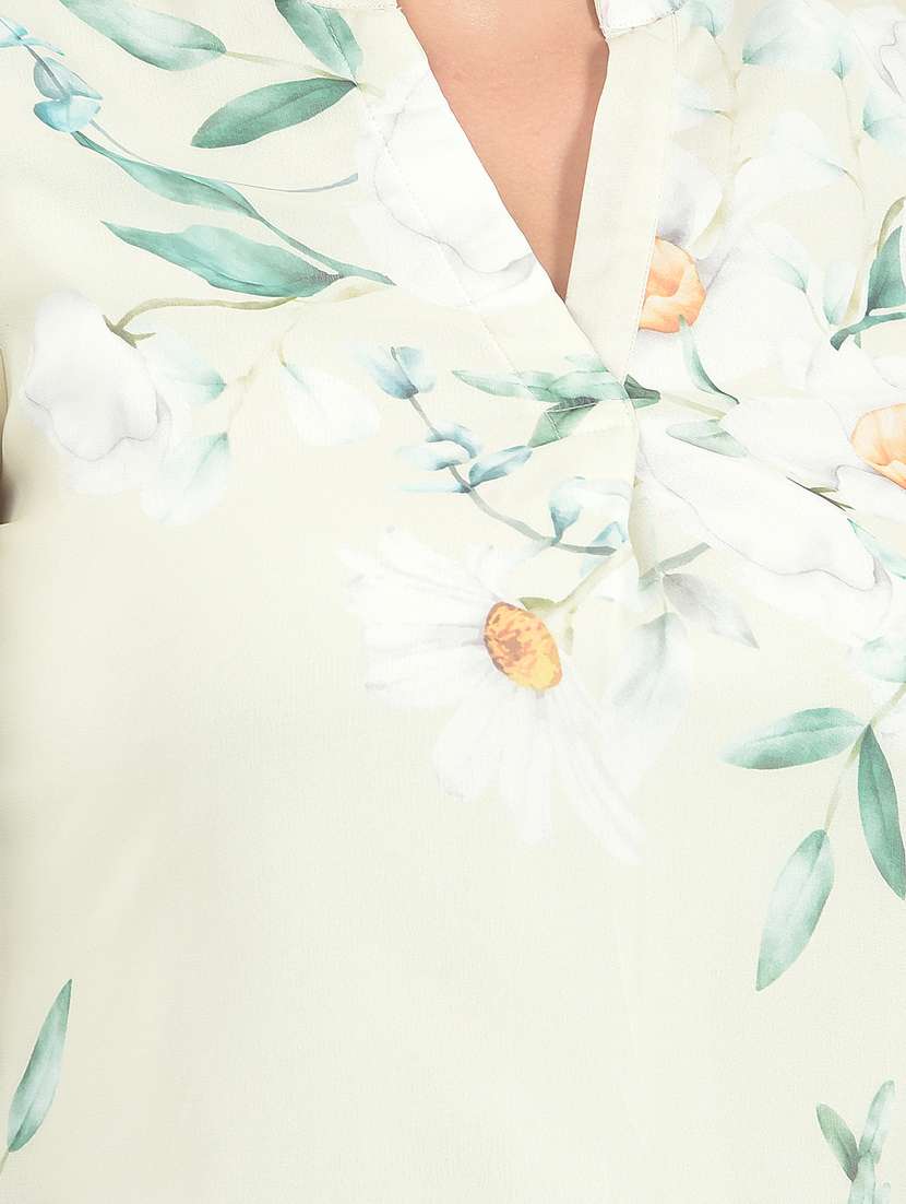 women floral print three quarter sleeve top - 22336138 -  Standard Image - 5