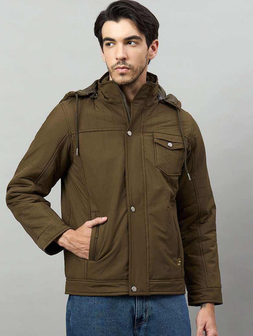 men solid long sleeve bomber jacket