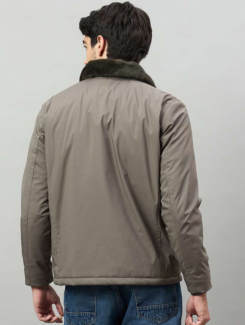men solid long sleeve bomber jacket - 22336165 -  Standard Image - 3