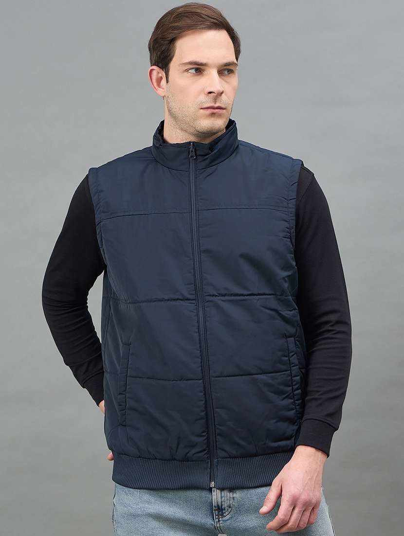 men color block sleeveless reversible bomber jacket - 22336170 -  Standard Image - 3