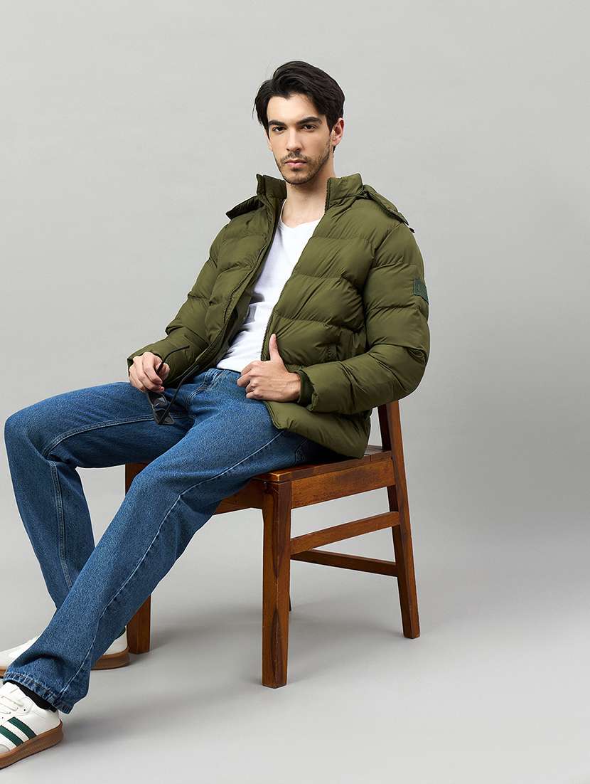 men solid long sleeve puffer jacket - 22336188 -  Standard Image - 3