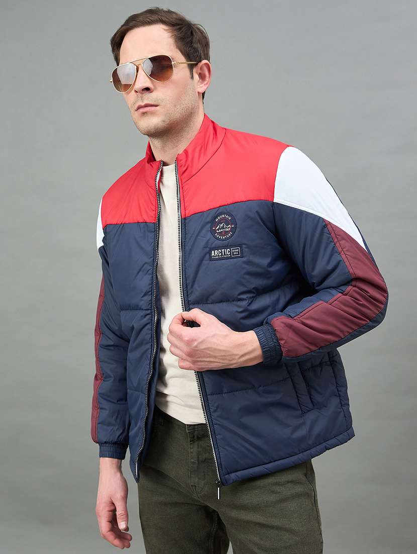 men color block sleeveless puffer jacket