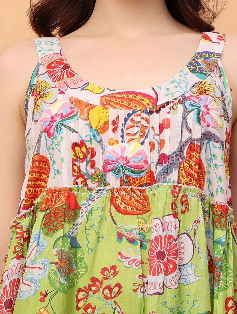 multi colored cotton fit & flare dress - 22336304 -  Standard Image - 5