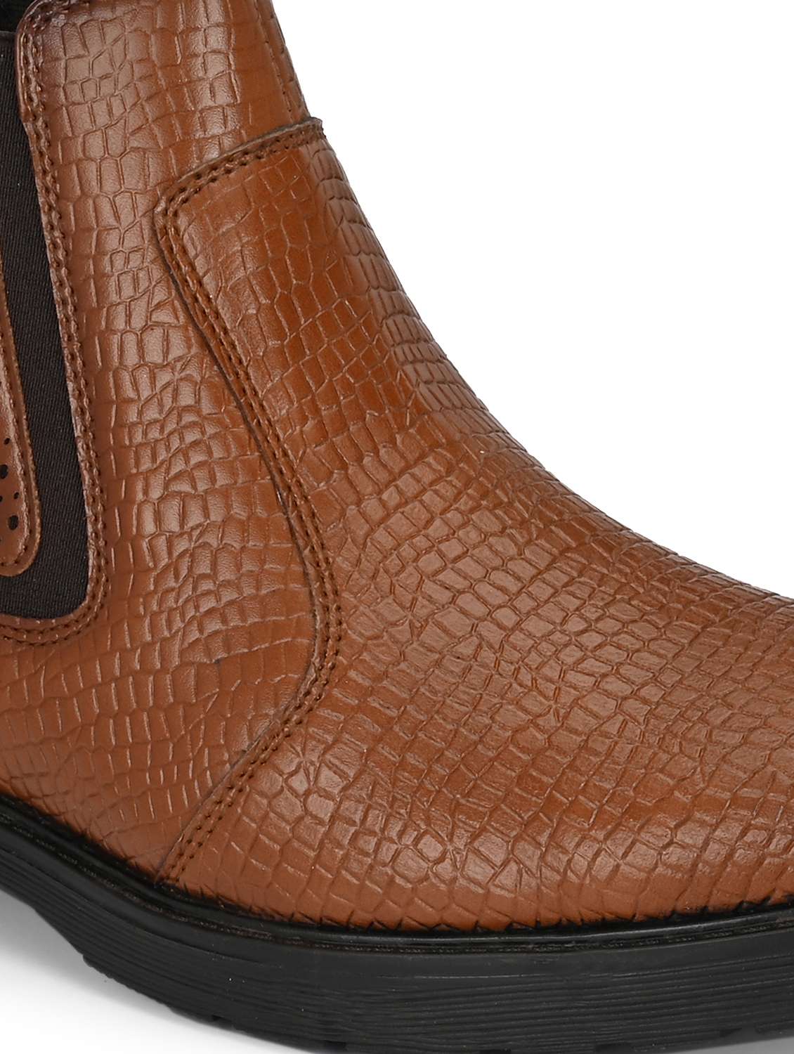 tan synthetic slip on boots - 22336387 -  Standard Image - 5