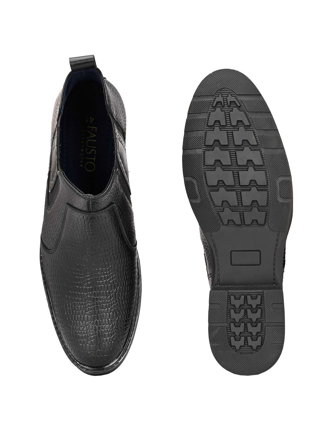 black synthetic slip on boots - 22336388 -  Standard Image - 5