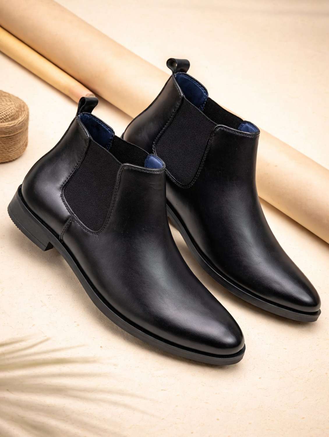 men black slip on boot