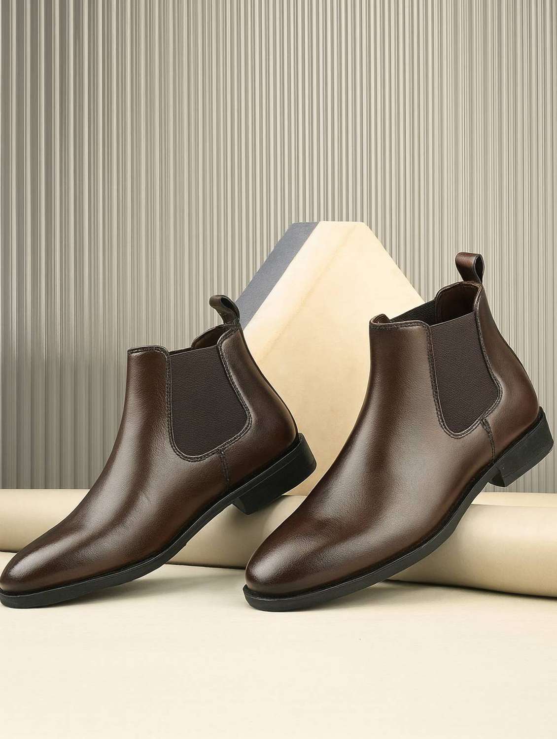 men brown slip on boot