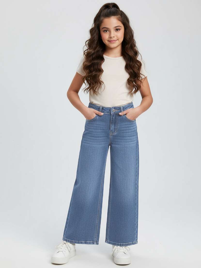 blue poly cotton plain jean