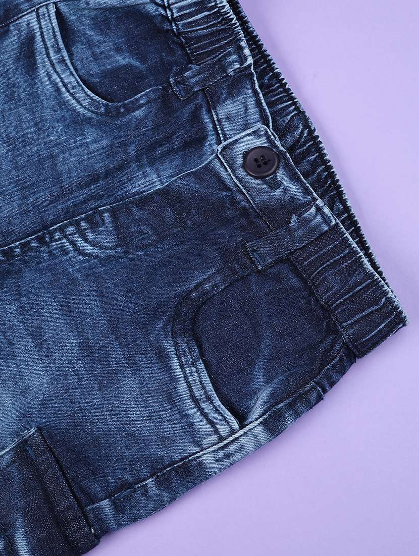 kids blue poly cotton plain jogger - 22336590 -  Standard Image - 3