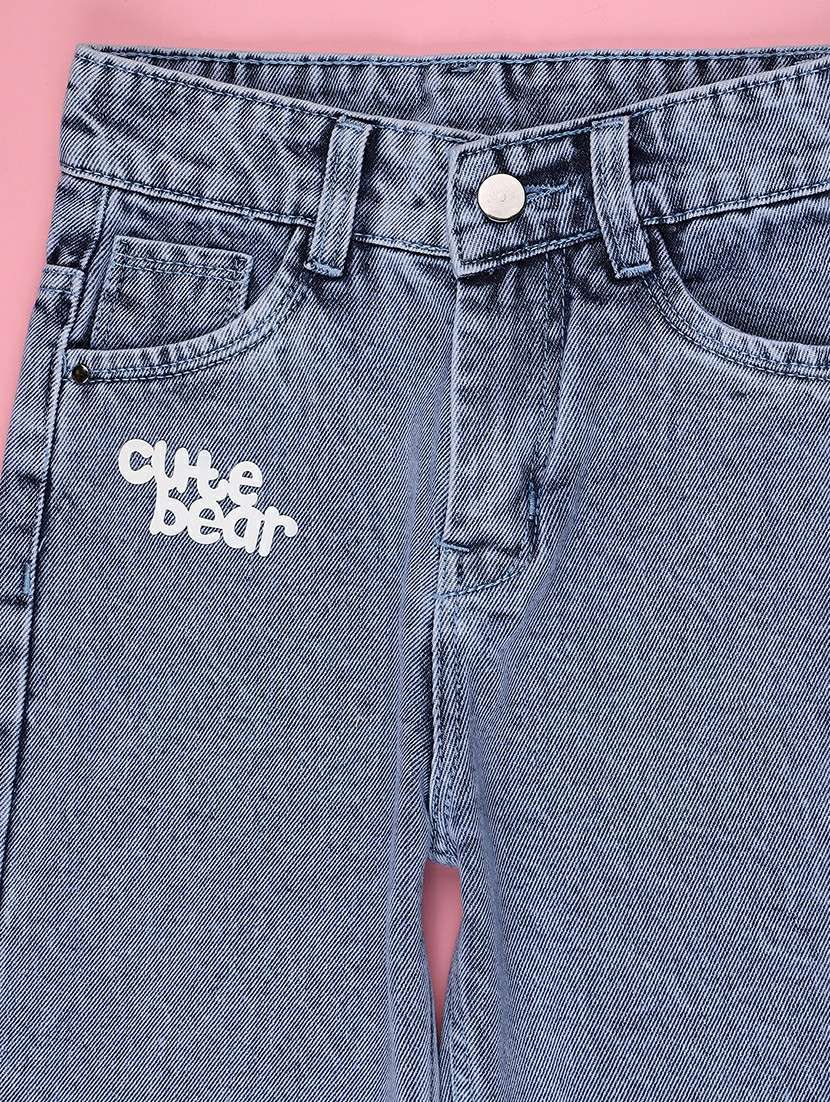 girls solid mid rise straight jeans - 22336644 -  Standard Image - 3