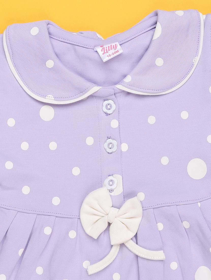 girls printed short sleeve frock with blommer - 22336666 -  Standard Image - 3