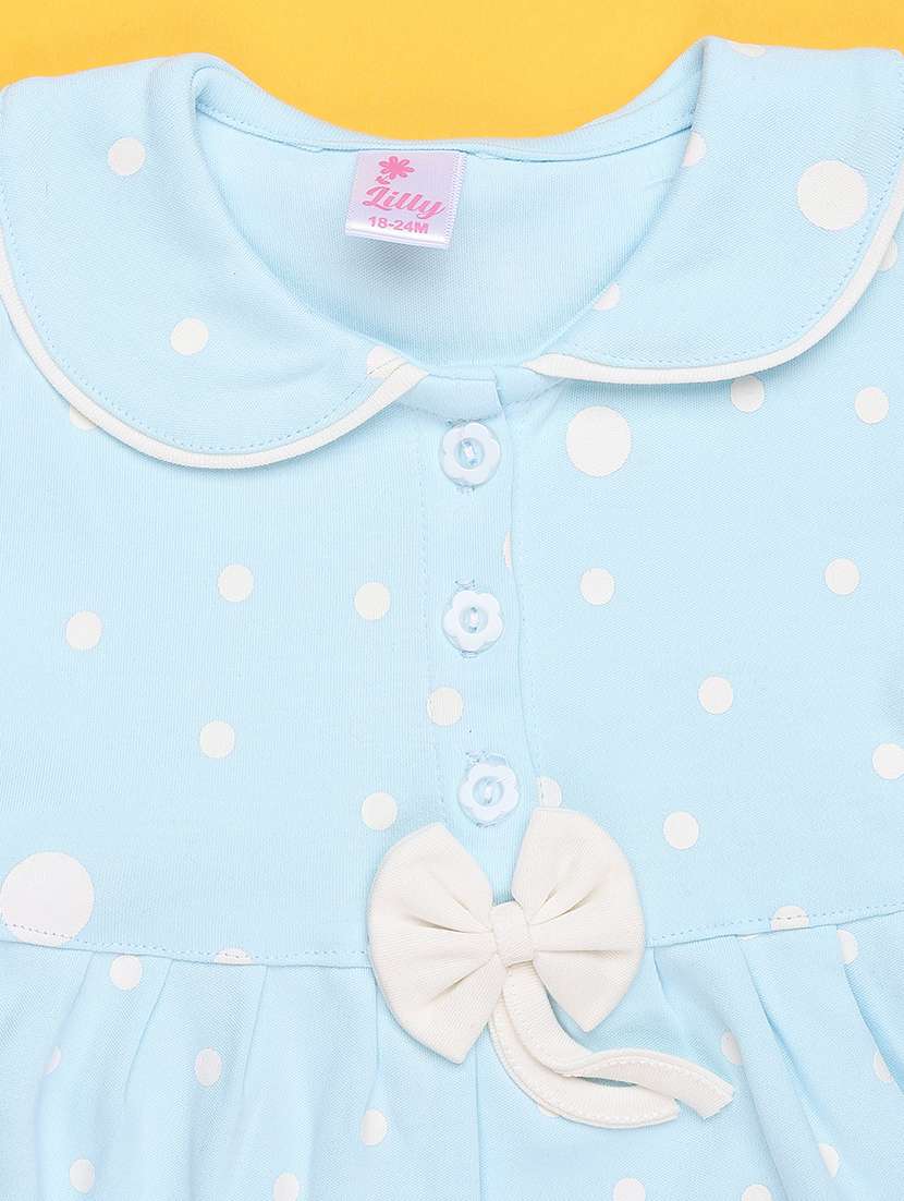 girls printed short sleeve frock with blommer - 22336667 -  Standard Image - 3