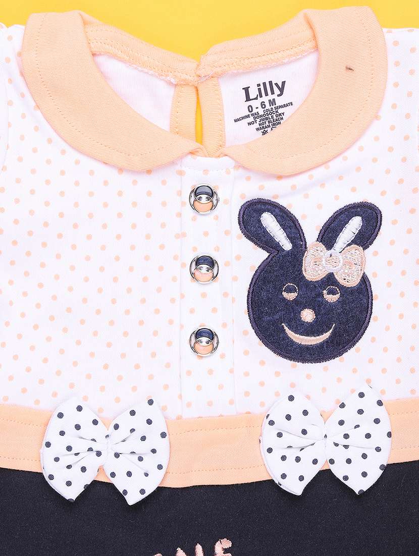 girls printed short sleeve frock with blommer - 22336673 -  Standard Image - 3